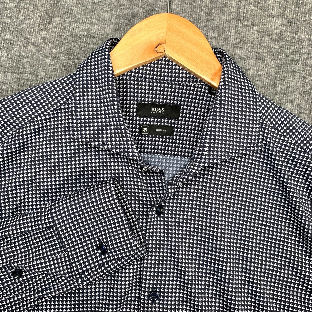 Hugo Boss Performance Shirt Men 16.5 Large Slim Fit Stretch Slim Fit Travel